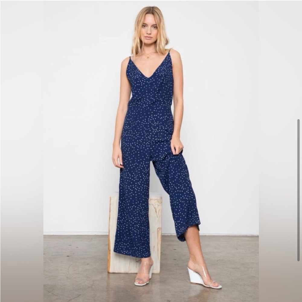 Rails Gabrielle Navy Speckled Dot Jumpsuit Medium
